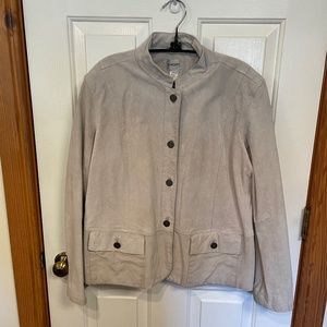 Chico’s Jacket 100% Suede Leather Grey